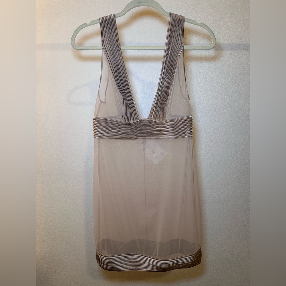 La Perla NWT Silk Blend Sheer Teddy Dress Tan - Picture 3 of 16
